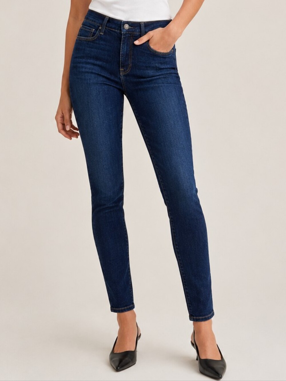 FRAME Denim Jeans Le High Skinny Crop Dame Dark Blue Wash Women Size 27 Normcore